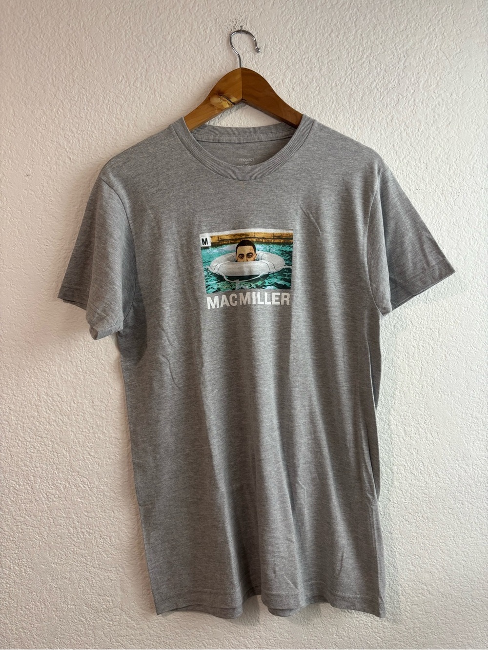 Mac Miller Gray Graphic Tee Crew Neck Shirt Medium